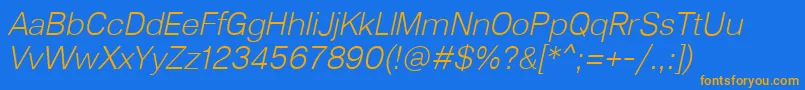 Lunchtype23LightItalic Font – Orange Fonts on Blue Background