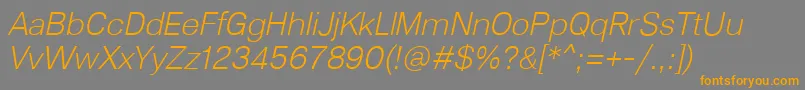 Lunchtype23LightItalic Font – Orange Fonts on Gray Background
