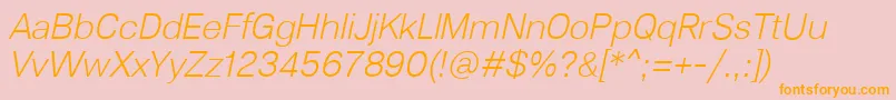 Lunchtype23LightItalic Font – Orange Fonts on Pink Background