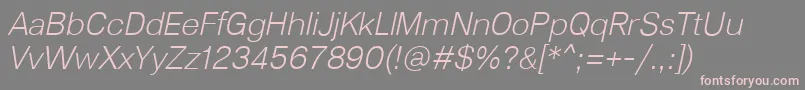 Lunchtype23LightItalic Font – Pink Fonts on Gray Background