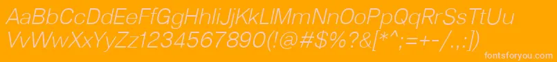 Lunchtype23LightItalic Font – Pink Fonts on Orange Background