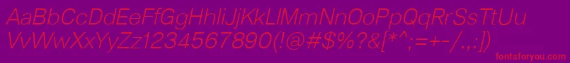 Police Lunchtype23LightItalic – polices rouges sur fond violet