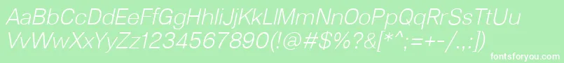 フォントLunchtype23LightItalic – 緑の背景に白い文字