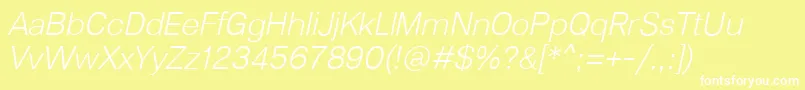 Lunchtype23LightItalic Font – White Fonts on Yellow Background