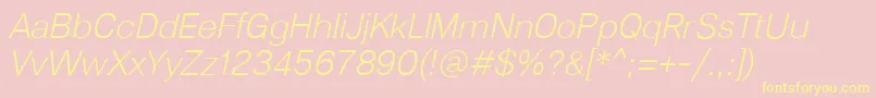 Lunchtype23LightItalic Font – Yellow Fonts on Pink Background