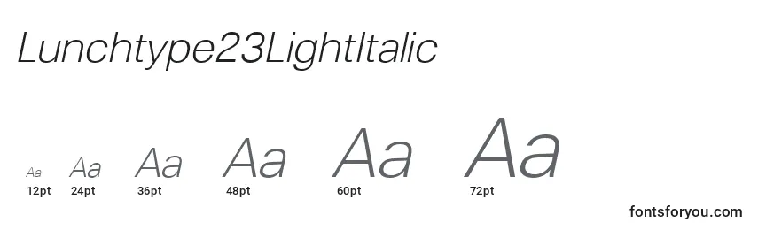 Lunchtype23LightItalic Font Sizes