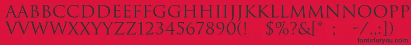 Romulc Font – Black Fonts on Red Background