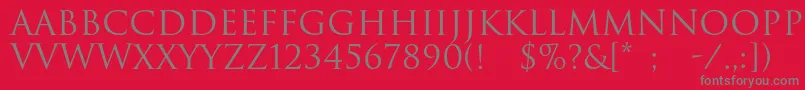 Romulc Font – Gray Fonts on Red Background