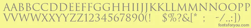 Romulc Font – Gray Fonts on Yellow Background