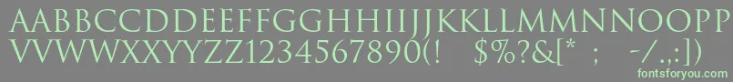 More about Romulc Font Romulc Font – Green Fonts on Gray Background