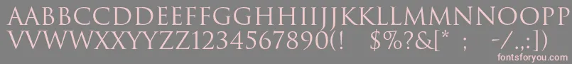 フォントRomulc – 灰色の背景にピンクのフォント