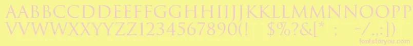 Romulc Font – Pink Fonts on Yellow Background