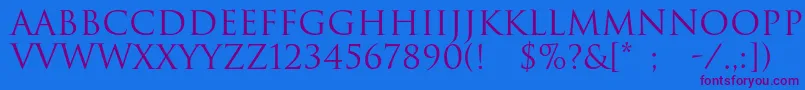 Romulc Font – Purple Fonts on Blue Background
