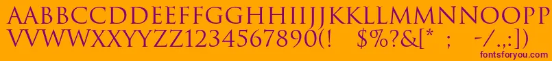 Шрифт Romulc – фиолетовые шрифты на оранжевом фоне