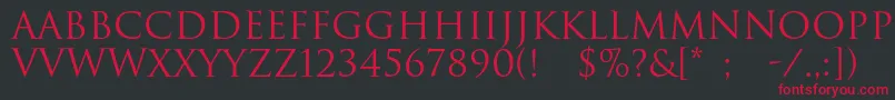 Romulc Font – Red Fonts on Black Background