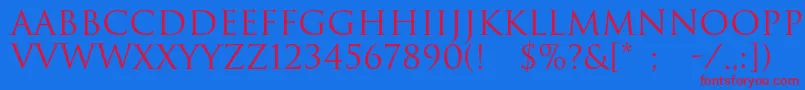 Шрифт Romulc – красные шрифты на синем фоне