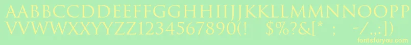 Romulc Font – Yellow Fonts on Green Background