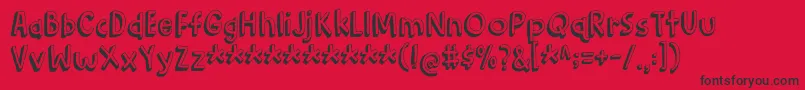 フォントBarkingCatDemo – 赤い背景に黒い文字