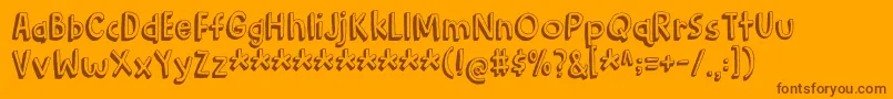 BarkingCatDemo-Schriftart – Braune Schriften auf orangefarbenem Hintergrund