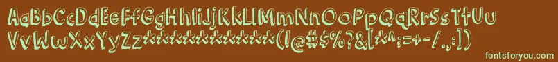 BarkingCatDemo Font – Green Fonts on Brown Background