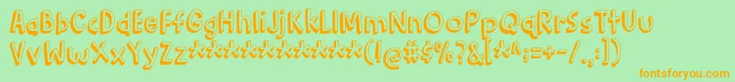 BarkingCatDemo Font – Orange Fonts on Green Background