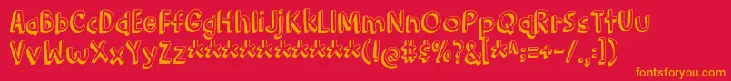 BarkingCatDemo Font – Orange Fonts on Red Background