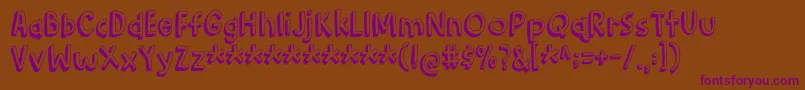 BarkingCatDemo Font – Purple Fonts on Brown Background