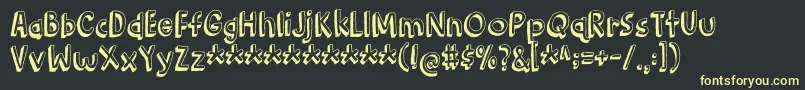 BarkingCatDemo Font – Yellow Fonts on Black Background
