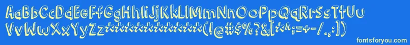 BarkingCatDemo Font – Yellow Fonts on Blue Background