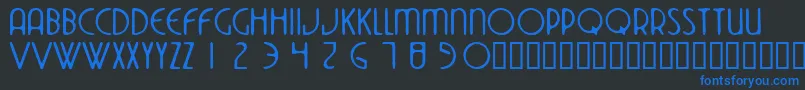 Dekoside Font – Blue Fonts on Black Background