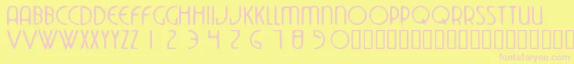 Dekoside Font – Pink Fonts on Yellow Background