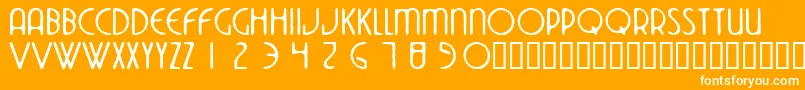 Dekoside Font – White Fonts on Orange Background
