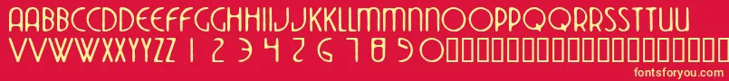 Dekoside Font – Yellow Fonts on Red Background