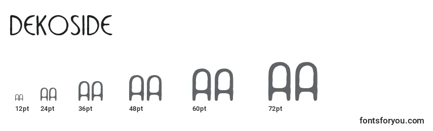 Размеры шрифта Dekoside