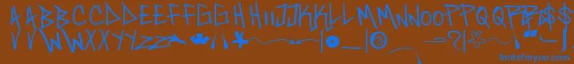 SaintFont Font – Blue Fonts on Brown Background