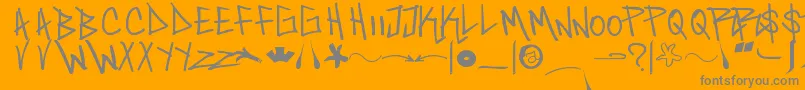 Шрифт SaintFont – серые шрифты на оранжевом фоне