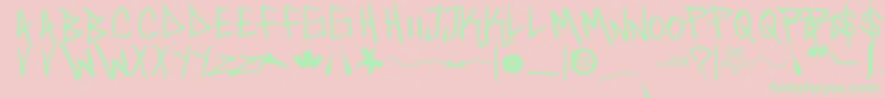 SaintFontフォントについての詳細 フォントSaintFont – ピンクの背景に緑の文字