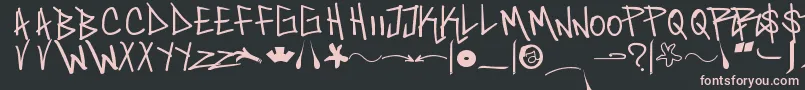 フォントSaintFont – 黒い背景にピンクのフォント