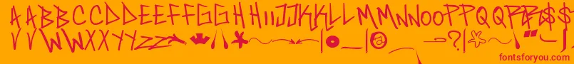 フォントSaintFont – オレンジの背景に赤い文字