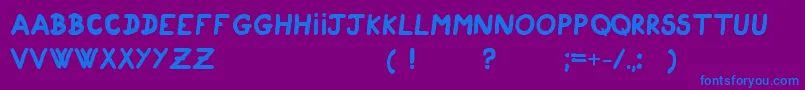 CigogneauTypoEnEn Font – Blue Fonts on Purple Background