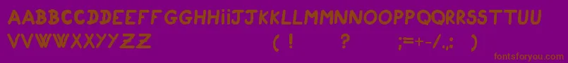 CigogneauTypoEnEn-fontti – ruskeat fontit violetilla taustalla