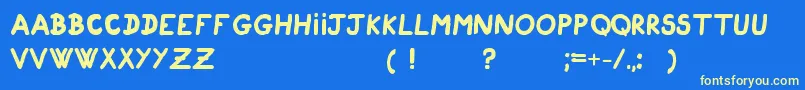 CigogneauTypoEnEn Font – Yellow Fonts on Blue Background