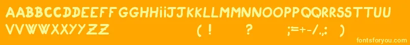 CigogneauTypoEnEn Font – Yellow Fonts on Orange Background