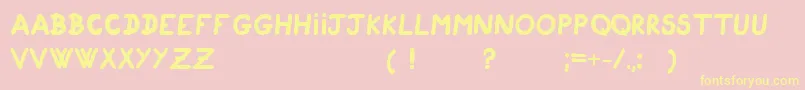 CigogneauTypoEnEn Font – Yellow Fonts on Pink Background