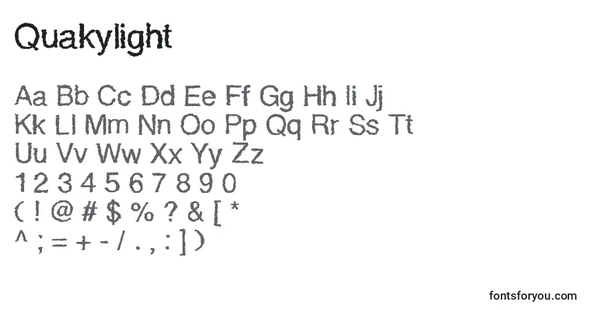 Fuente Quakylight - alfabeto, números, caracteres especiales