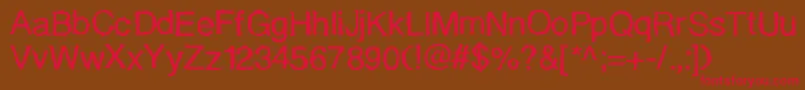 フォントQuakylight – 赤い文字が茶色の背景にあります。