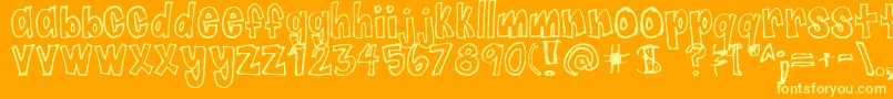 Jaggy Font – Yellow Fonts on Orange Background