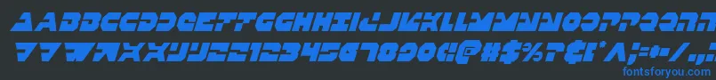 Triggermancondital Font – Blue Fonts on Black Background