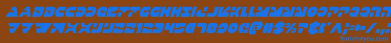 Triggermancondital Font – Blue Fonts on Brown Background