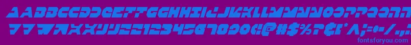 Triggermancondital Font – Blue Fonts on Purple Background